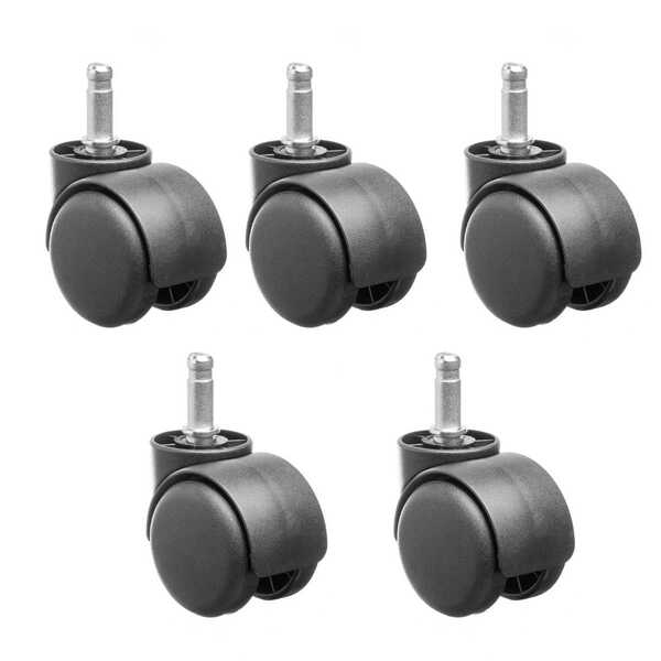 Kit 5 Rodinhas Para Cadeira Carpetes Tapetes Pino 10mm