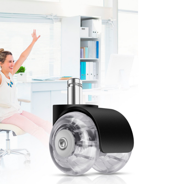 Kit 5 Rodinhas Para Cadeira De Escritório Pino 11mm Roda Gira