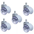 Kit 5 Rodinhas Para Cadeira De Escritório Silicone Cinza