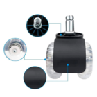 Kit 5 Rodinhas Para Cadeira De Escritório Silicone Sem Trava