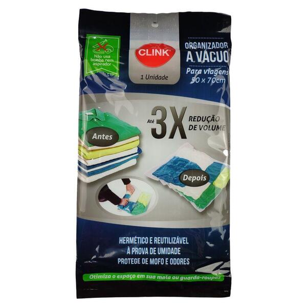 Kit 5 Saco Organizador A Vácuo Para Viagem Roupa Mala Proteto