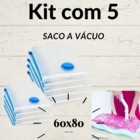 Kit 5 Sacos À Vácuo Para Viagem Roupas Organização Tam 60x80