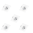 Kit 5 Spot Embutir Ar70 Quadrado Branco Face Plana - Saveener