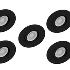 Kit 5 Spot Embutir Mr16 Redondo Preto Face Plana - Saveenergy