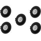 Kit 5 Spot Embutir Mr16 Redondo Preto Recuado - Saveenergy