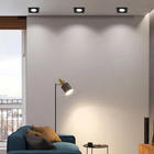 Kit 5 Spot Led 5w Luz Branco Quente De Embutir Quadrada Preto