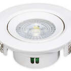 Kit 5 Spot Redondo 5w Led Direcionável De Embutir Luz Amarela