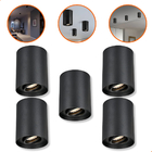 Kit 5 Spot Sobrepor Fixo Redondo Direcionável P/ Par20 Preto