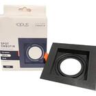 Kit 5 Spots Embutir Dicroica Quadrado Recuado Preto