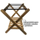 Kit 5 Suporte De Mala Madeira Com Prateleira Sapateira Hotel