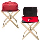 Kit 5 Suporte De Malas Bagagens Em Madeira Natural Para Hotel