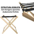 Kit 5 Suporte De Malas Bagagens Em Madeira Natural Para Hotel