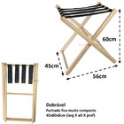 Kit 5 Suporte De Malas Bagagens Em Madeira Natural Para Hotel