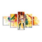 Kit 5 Telas Decorativas Basquete Abstrato Colorido