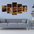 Kit 5 Telas Decorativas Ponte Széchenyi Lánchíd Sobre O Rio D