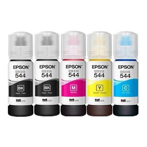 Kit 5 Tintas Epson 544 T544 Original 2 Preto , 1 Ciano , 1 Am