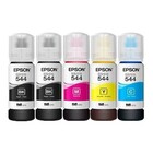 Kit 5 Tintas Epson Original 544 T544 - 2 Preto , 1 Ciano , 1