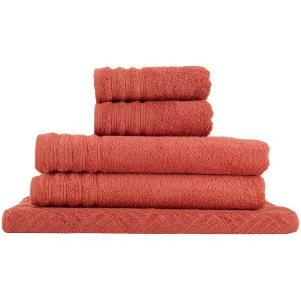 Kit 5 Toalhas Banhão Algodão Absorção Rápida Suave Vermelho