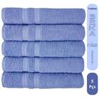 Kit 5 Toalhas Super Grossa E Felpuda 80x150cm Azul Beka