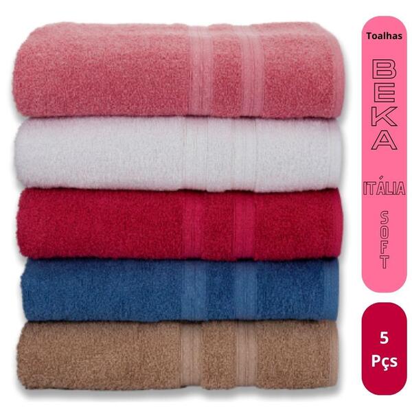 Kit 5 Toalhas Super Grossa E Felpuda Macia 80x150cm Sortidos