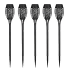 Kit 5 Tochas Luminarias Solar Fogo Chama Espeto 12 Leds Baliz