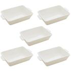 Kit 5 Travessas Porcelana Branca 750ml Lyor Refratários Servi