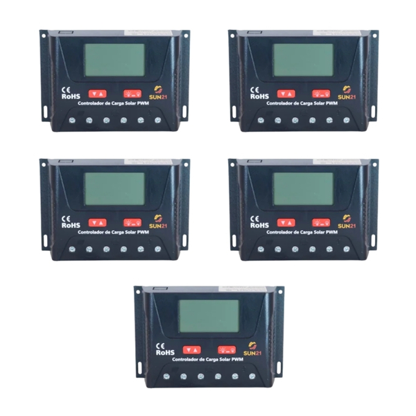 Kit 5 Unidades Controlador De Carga 30a Pwm