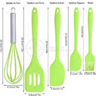 Kit 5 Utensílios Jogo De Cozinha Peças De Silicone Espátulas
