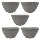Kit 5 Vasos De Parede Cinza Para Jardim Vertical 18x33