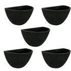 Kit 5 Vasos De Parede Preto Para Jardim Vertical 18x33
