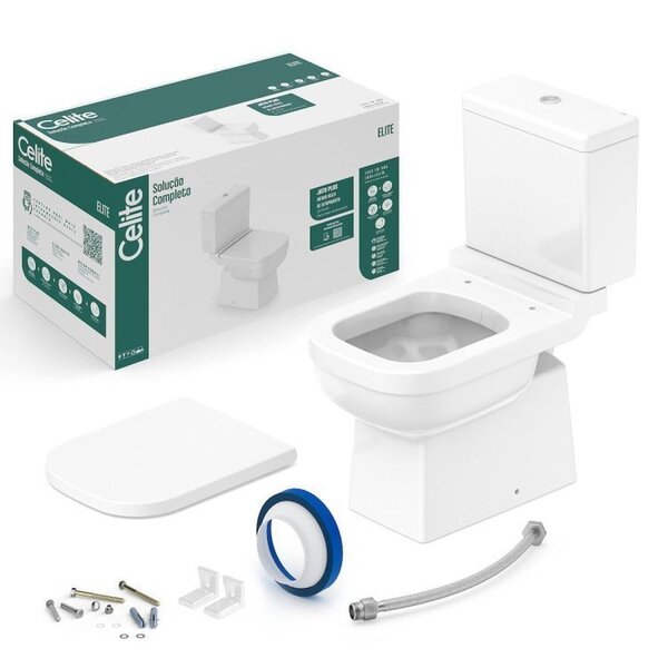 Kit 5 Vasos Sanitário Com Caixa Acoplada E Assento Soft Close