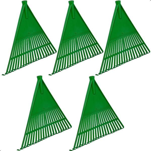 Kit 5 Vassouras Rastelo De Plástico Jardim Grama Sem Cabo