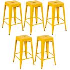 Kit - 5 X Banquetas Altas Iron Tolix - 76 Cm - Amarelo
