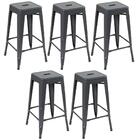 Kit - 5 X Banquetas Altas Iron Tolix - 76 Cm - Cinza Escuro