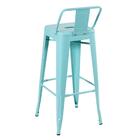 Kit - 5 X Banquetas Altas Iron Tolix Com Encosto - Industrial