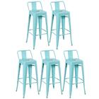 Kit - 5 X Banquetas Altas Iron Tolix Com Encosto - Industrial