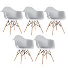 Kit - 5 X Cadeiras Charles Eames Eiffel Daw Com Braços - Base
