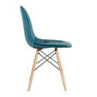 Kit - 5 X Cadeiras Eames Botonê - Madeira Clara - Turquesa