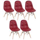 Kit - 5 X Cadeiras Estofadas Eames Eiffel Botonê - Base De Ma