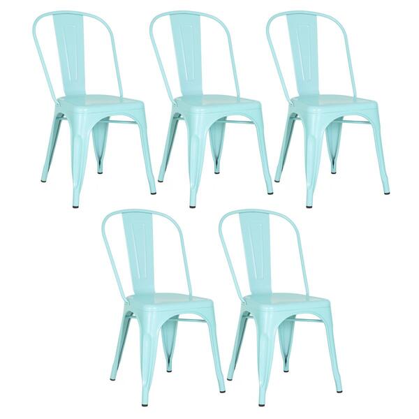 Kit - 5 X Cadeiras Iron Tolix - Azul Tiffany