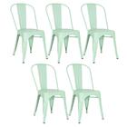Kit - 5 X Cadeiras Iron Tolix - Verde Claro