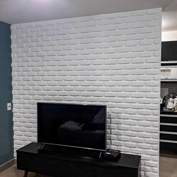 Kit 5m² Placas Revestimento De Parede 3d Tijolinho Encaixe