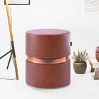 Kit 5 puffs Decorativo Redondo Porto Em Couríssimo - Salaone