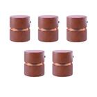 Kit 5 puffs Decorativo Redondo Porto Em Couríssimo - Salaone