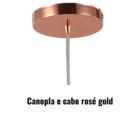 Kit 5x Pendente Luxo Detalhado Rosé Gold E27