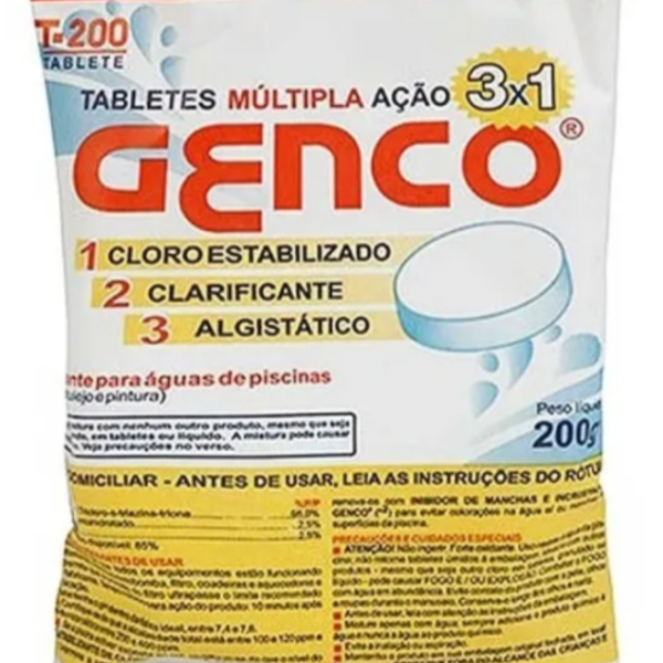 Kit 5x Tablete De Pastilha Multipla Ação 3x1 Genco T200
