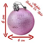 Kit 60 Bolas Enfeite Natalino Árvore Natal 60mm Rosa