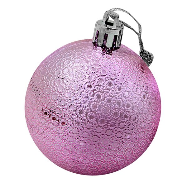 Kit 60 Bolas Enfeite Natalino Árvore Natal 60mm Rosa