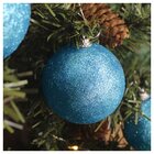 Kit 60 Bolas Enfeite Natalino Árvore Natal Glitter Azul 70mm