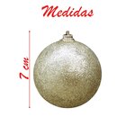 Kit 60 Bolas Enfeite Natalino Árvore Natal Glitter Dourado 70